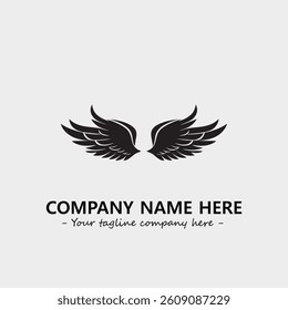 Wing illustration black and white for logo company vector image
