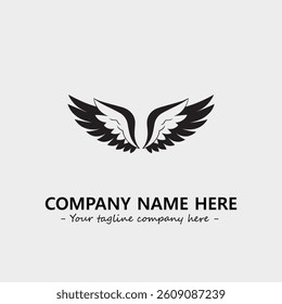 Wing illustration black and white for logo company vector image
