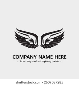 Wing illustration black and white for logo company vector image
