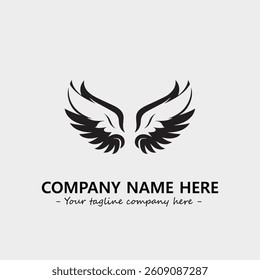 Wing illustration black and white for logo company vector image
