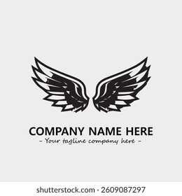 Wing illustration black and white for logo company vector image

