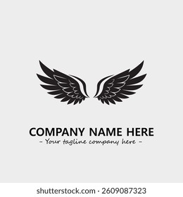 Wing illustration black and white for logo company vector image
