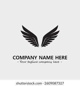 Wing illustration black and white for logo company vector image
