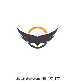 Logotipo de ilustración de ala y diseño vectorial de símbolo
