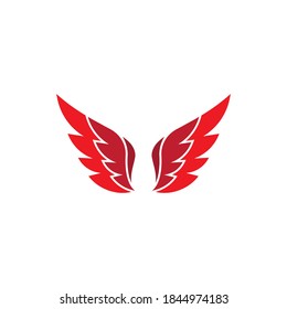 Logotipo de ilustración de ala y diseño vectorial de símbolo