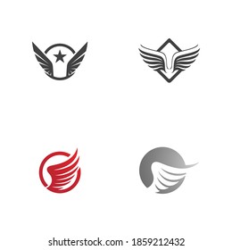 Logotipo de ilustración de ala y diseño vectorial de símbolo