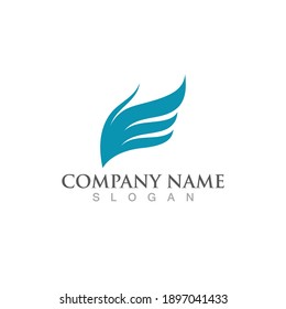 Logotipo de ilustración de ala y diseño vectorial de símbolo
