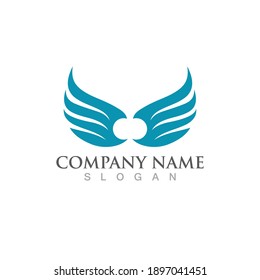 Wing illustration logo and symbol vector design