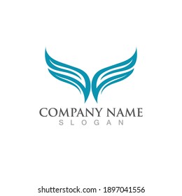 Wing illustration logo and symbol vector design