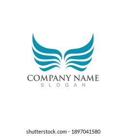 Wing illustration logo and symbol vector design