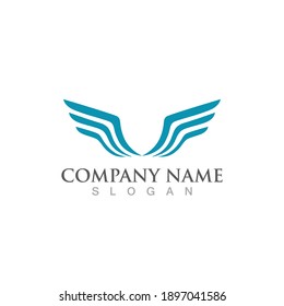 Wing illustration logo and symbol vector design