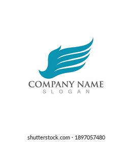 Logotipo de ilustración de ala y diseño vectorial de símbolo