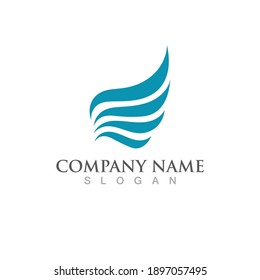 Logotipo de ilustración de ala y diseño vectorial de símbolo