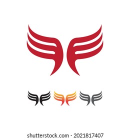 Diseño vectorial del logotipo de la ilustración de ala