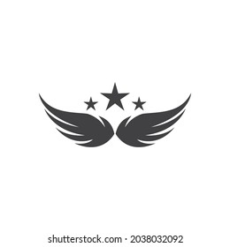 Diseño vectorial del logotipo de la ilustración de ala