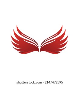 Diseño vectorial del logotipo de la ilustración de ala