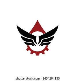 wing and industrial logo template