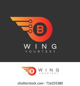 wing initial Letter B Logo design