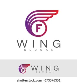 wing initial Letter F Logo design