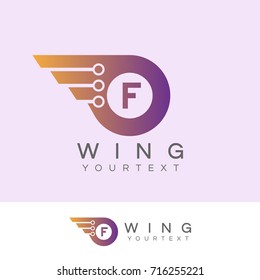 wing initial Letter F Logo design