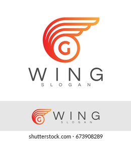 wing initial Letter G Logo design