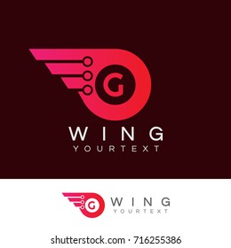 wing initial Letter G Logo design