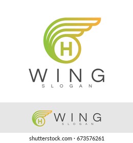 wing initial Letter H Logo design