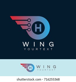 wing initial Letter H Logo design