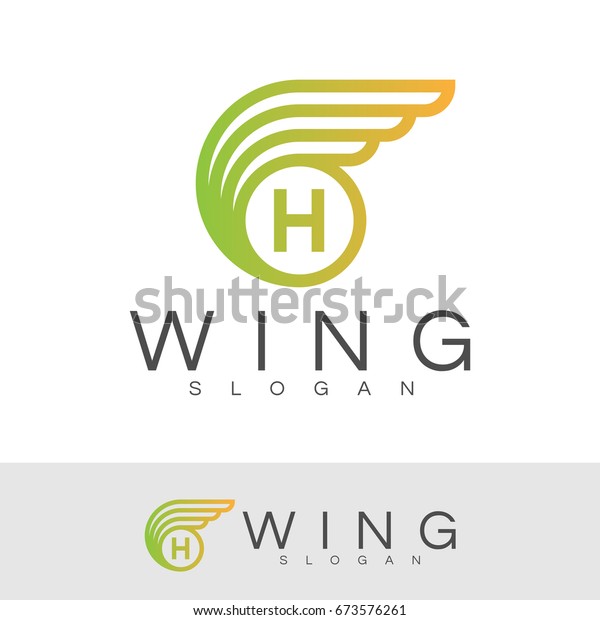 wing initial Letter H Logo\
design