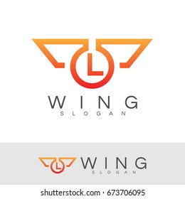 wing initial Letter L Logo design