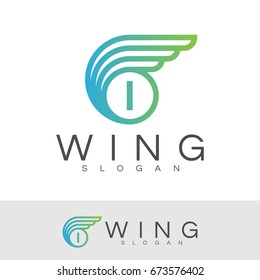 wing initial Letter I Logo design