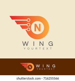 wing initial Letter N Logo design