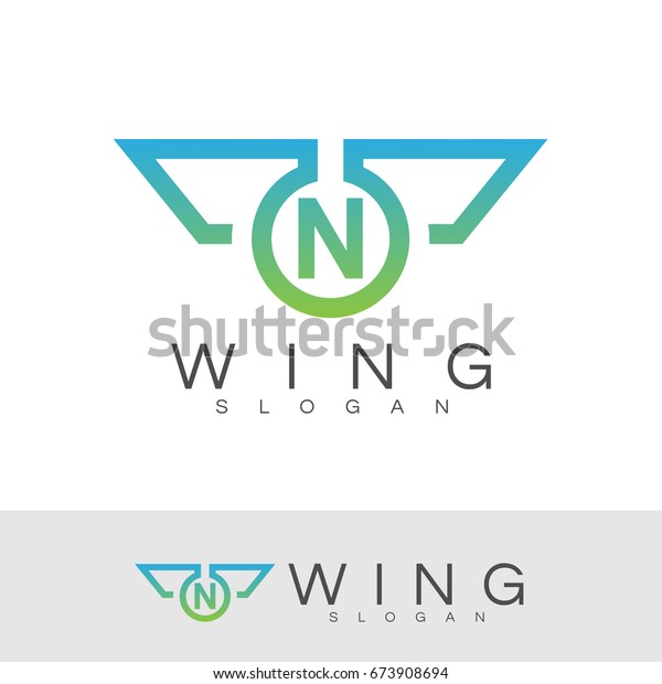 wing initial Letter N Logo\
design