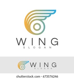 wing initial Letter O Logo design