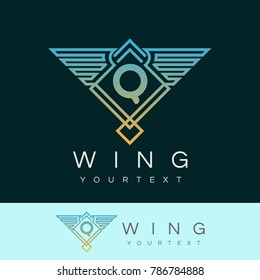 wing initial Letter Q Logo design