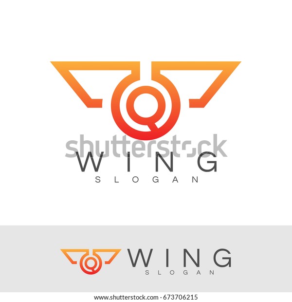 wing initial Letter Q Logo\
design