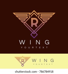 wing initial Letter R Logo design
