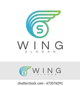 wing initial Letter S Logo design