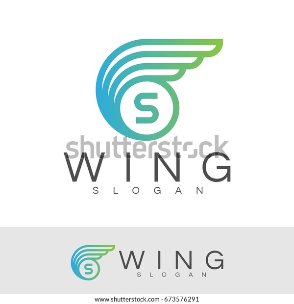 wing initial Letter S Logo\
design