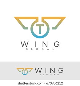 wing initial Letter T Logo design