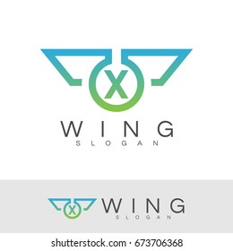 wing initial Letter X Logo design