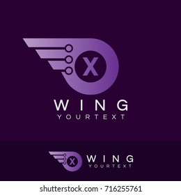 wing initial Letter X Logo design
