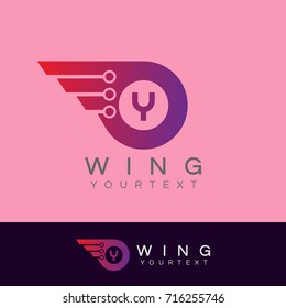 wing initial Letter Y Logo design