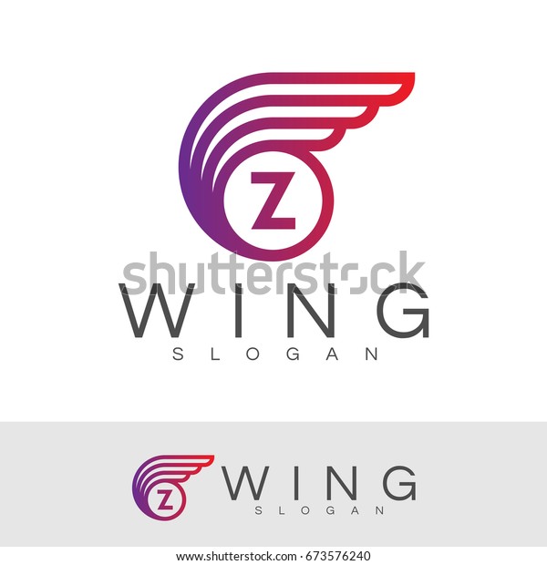 wing initial Letter Z Logo\
design