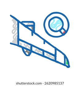 wing inspection aircraft doodle icon sketch vector. wing inspection aircraft sign. isolated symbol illustration