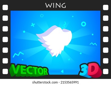 Wing isometric design icon. Vector web illustration. 3d colorful concept