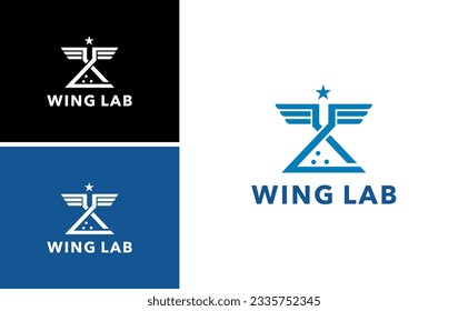 Wing Lab Logo. Military Leadership Laboratory .abstract Tube Flask Vector