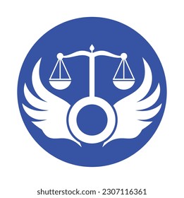 Wing law firm logo design vector design. Simple scales of attorney law logo vector.