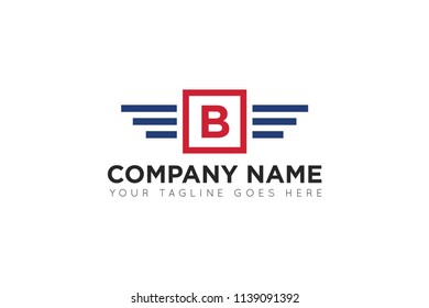 wing letter b logo, icon, symbol