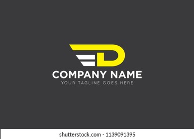 wing letter d logo, icon, symbol